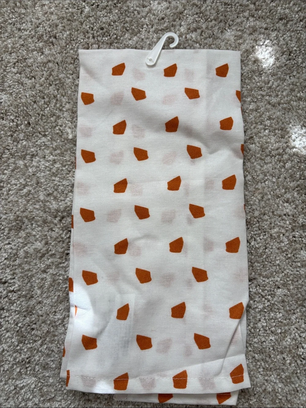 Pumpkin Pie Recipe Kitchen Towel - White and Orange single tea towel